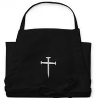 Image 1 of Christian Nail and Cross Embroidered Apron - One Size Fits All - Multiple Embroidery Color Choices