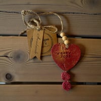 Image 1 of Merry heart 2025 clay Christmas ornament 