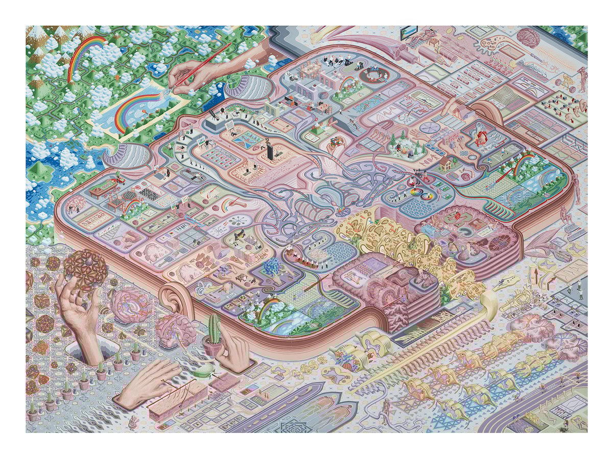 Image of 24" x 32" - An Incomplete Modular Diagram of Human Somatic Sensation and Motor Action