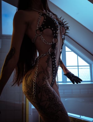 Image of Toxic Vision All Black Everything Dagger bodysuit CUSTOM SIZING