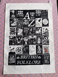 Image 2 of  A to z of British Folklore Tea Towel