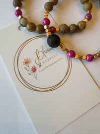 Image 3 of Jasper and hot pink double duo bracelet 