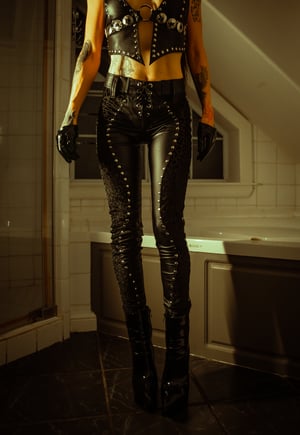 Image of Toxic Vision All Black Everything leopard cigarette pants CUSTOM SIZING