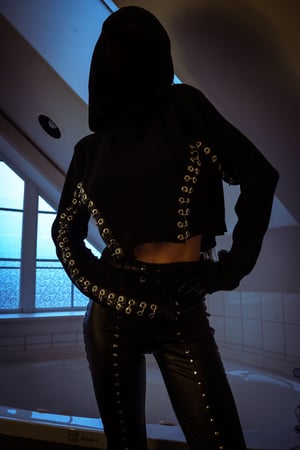 Image of Toxic Vision All Black Everything cropped sweater cloak ONE OF A KIND