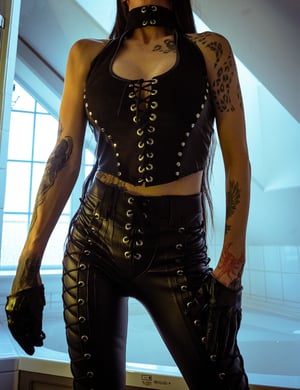 Image of Toxic Vision All Black Everything suede halter top ONE OF A KIND