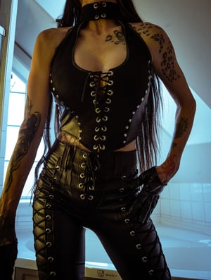 Image of Toxic Vision All Black Everything suede halter top ONE OF A KIND