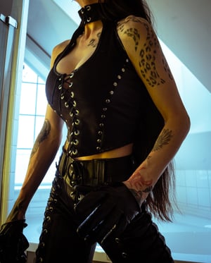 Image of Toxic Vision All Black Everything suede halter top ONE OF A KIND