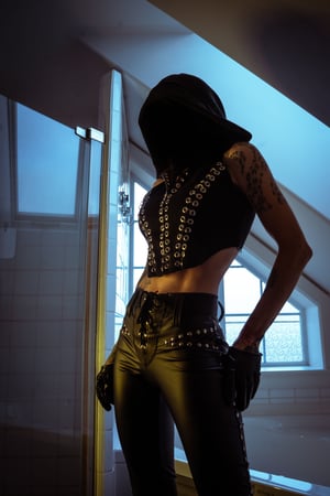 Image of Toxic Vision All Black Everything hooded sweater top ONE OF A KIND