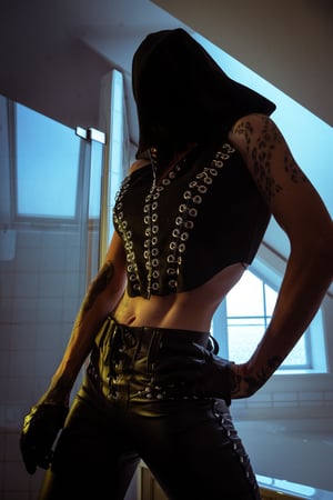 Image of Toxic Vision All Black Everything hooded sweater top ONE OF A KIND