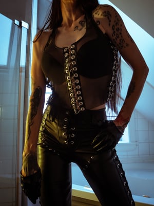 Image of Toxic Vision All Black Everything fishnet tank top ONE OF A KIND