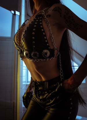 Image of Toxic Vision All Black Everything leather concho top CUSTOM SIZING
