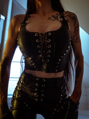 Image of Toxic Vision All Black Everything snakeskin bustier top MULTI SIZE/CUSTOM