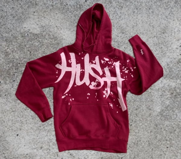 Image of HUSH Graffiti Hoodie -Burgundy (Sm)