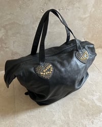 Image 4 of GOLD STUD LEATHER TRAVEL BAG