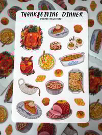 Image 1 of Thanksgiving, Holiday Dinner - Sticker Sheet