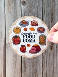 Image 2 of Food Coma, Funny Holiday - Vinyl Sticker
