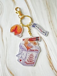 Image 4 of Lucky Charm Keychain – Takeout Noodles, Fortune Cookie & Cute Fortune Note
