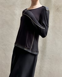 Image 2 of CONTRAST STITCH LONG SLEEVE TOP