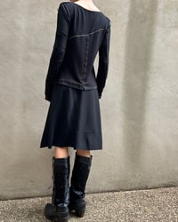 Image 3 of CONTRAST STITCH LONG SLEEVE TOP