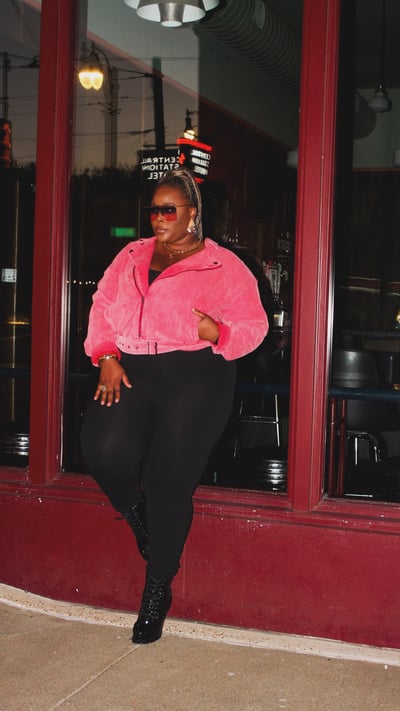 Image of Light Red Moto Jacket