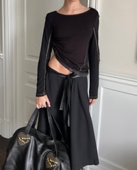 Image 5 of CONTRAST STITCH LONG SLEEVE TOP