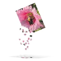 Image 3 of  Hollyhock and Bumble Bee - Jigsaw Puzzle - 252 Pieces