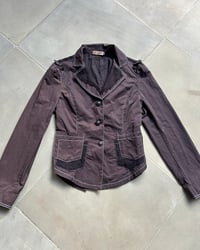 Image 2 of BROWN CONTRAST STITCH MILITARY JACKET