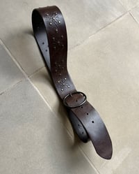 Image 2 of WIDE GOLD STUD LEATHER BELT