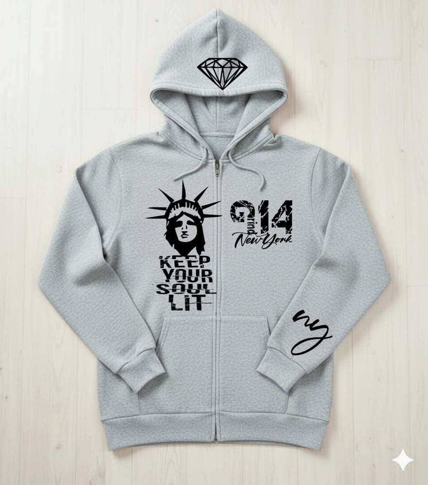 Image of EXCLUSIVE GRIND ONE FOUR/SOUL LIT ZIPUP HOODIE