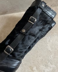 Image 5 of BLACK LEATHER & COWHIDE BOOTS