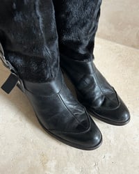 Image 10 of BLACK LEATHER & COWHIDE BOOTS