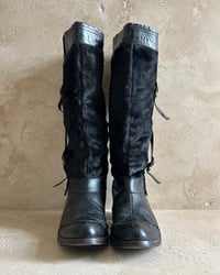 Image 6 of BLACK LEATHER & COWHIDE BOOTS