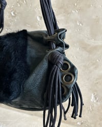 Image 6 of LEATHER & FUR EYELET BAG