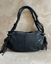 Image 4 of LEATHER & FUR EYELET BAG