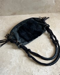 Image 8 of LEATHER & FUR EYELET BAG