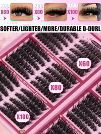 Image 5 of EXTENSION DE CILS - 540 grappes/30 rangées D-Curl Fluffy  8-16mm Longueur mixte X60X80X100