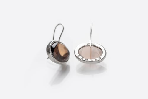 Image of "To live freely" silver earrings with smoky quartzes · VIVERE LIBERE ·
