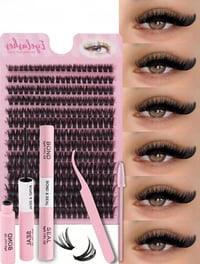 Image 1 of KIT EXTENSION DE CILS - Vison de grande capacité de 2 boîtes - 60D Curl 0,31 pouces-0,63 pouces 