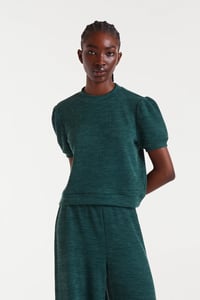 Image 1 of Camiseta punto canalé verde