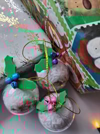 Image 1 of Christmas pudding zero waste bauble decorations