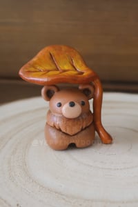 Autumn Bear Sprite - Miniature Clay Desk Buddy