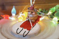 Image 2 of Sledding Bear - Ornament