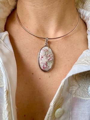 Image of Pendentif cinabre et argent 925