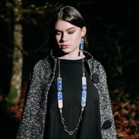 Image 1 of FORESTA COLLANA LUNGA CON OVALI IN ARGENTO