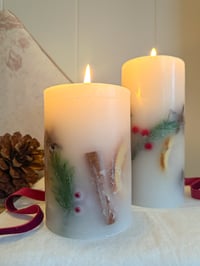 Image 1 of Christmas Pillar Candles ( Set or Singles )