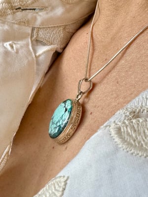 Image of Pendentif turquoise du Tibet réf.jggj