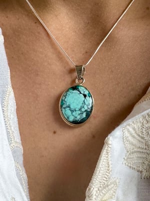 Image of Pendentif turquoise du Tibet réf.jggj