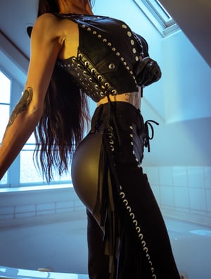 Image of Toxic Vision All Black Everything Gustave Dore leather vest ONE OF A KIND