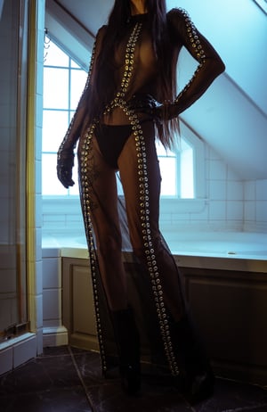 Image of Toxic Vision All Black Everything mesh maxi dress TWO OF A KIND