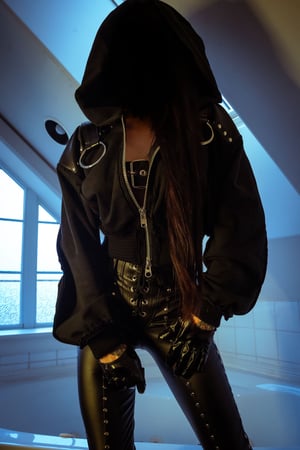 Image of Toxic Vision All Black Everything oversize zip hoodie ONE OF A KIND